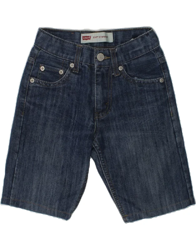 LEVI'S Boys 514 Denim Shorts 7-8 Years W22  Navy Blue Cotton