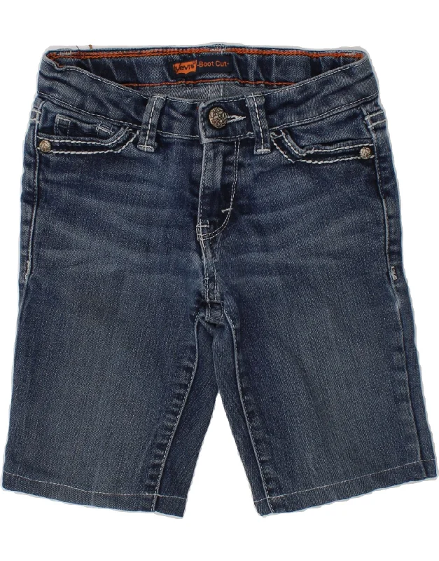 LEVI'S Boys Denim Shorts 7-8 Years W22 Blue Cotton