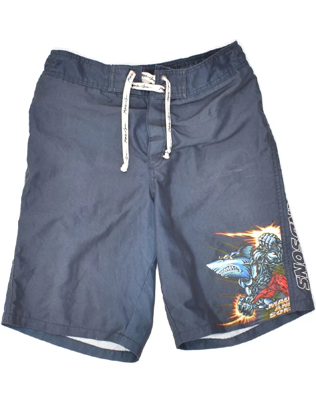 MAUI AND SONS Boys Graphic Swimming Shorts 11-12 Years XL  Navy Blue