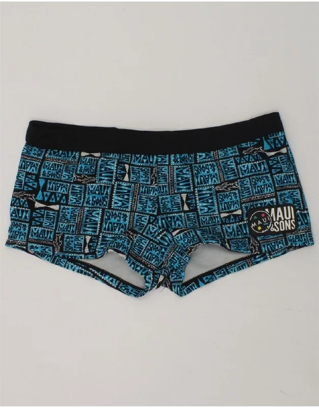 MAUI AND SONS Boys Graphic Swimming Shorts 13-14 Years Blue Geometric