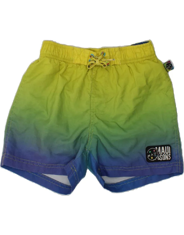 MAUI AND SONS Boys Graphic Swimming Shorts 9-10 Years Yellow Colourblock