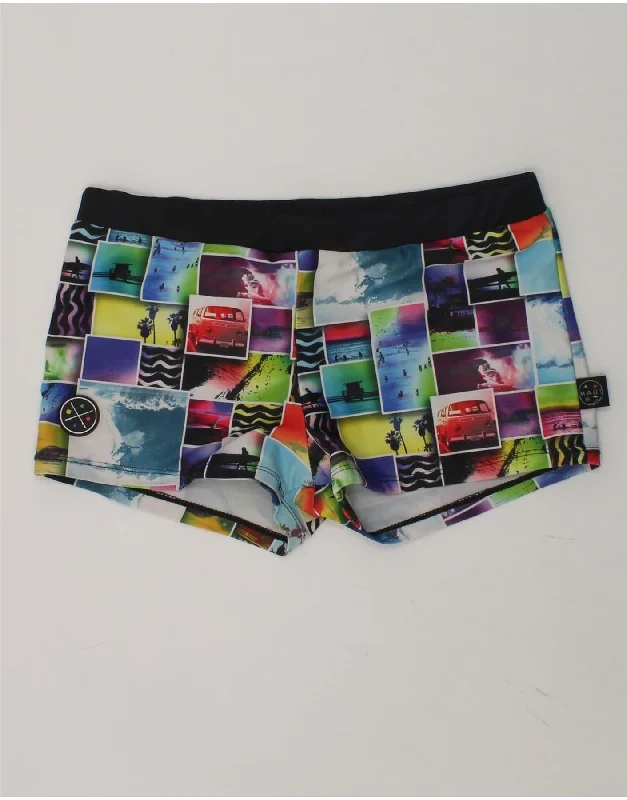 MAUI AND SONS Boys Swimming Shorts 11-12 Years Black Patchwork