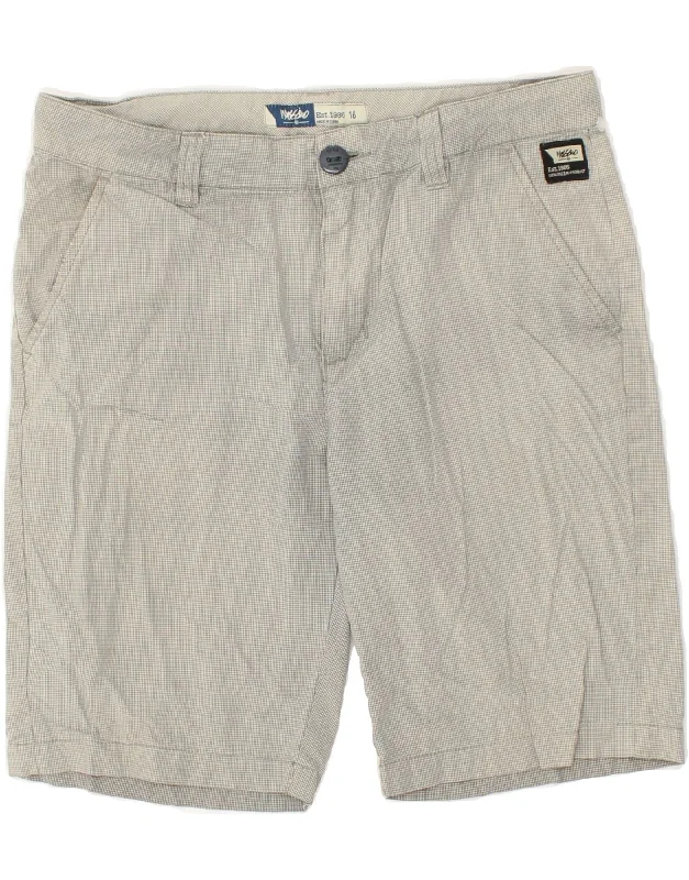 MOSSIMO Boys Chino Shorts 15-16 Years W30 Grey Gingham Cotton