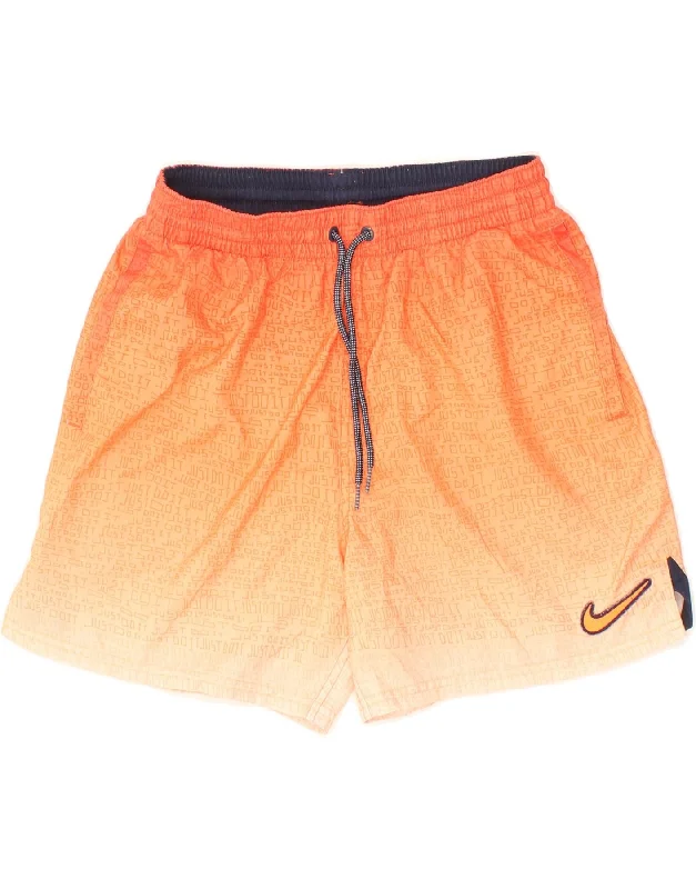 NIKE Boys Abstract Pattern Sport Shorts 15-16 Years Medium Orange