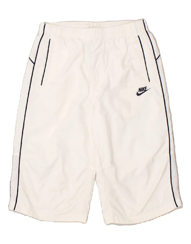 NIKE Boys Bermuda Sport Shorts 12-13 Years Large White Polyester