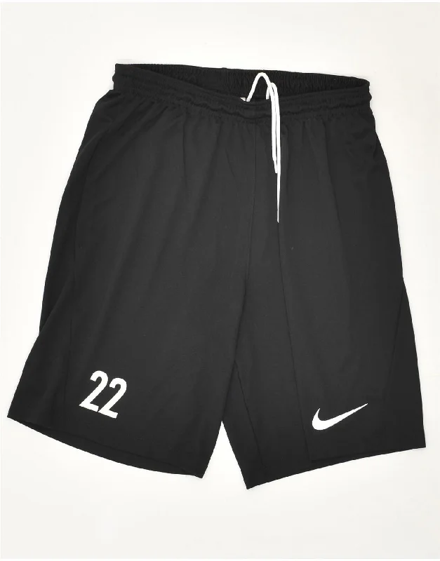 NIKE Boys Dri Fit Graphic Sport Shorts  10-11 Years Medium Black Polyester