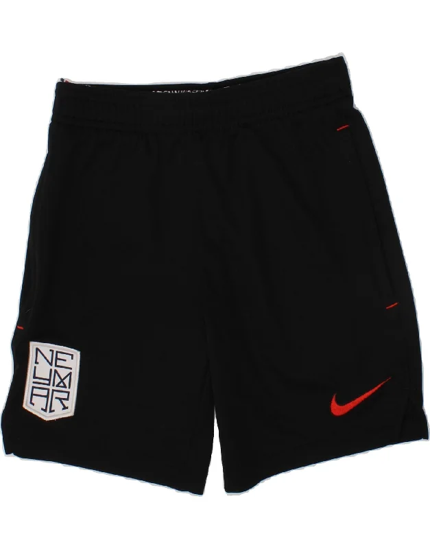 NIKE Boys Dri Fit Graphic Sport Shorts 6-7 Years XS Black Polyester