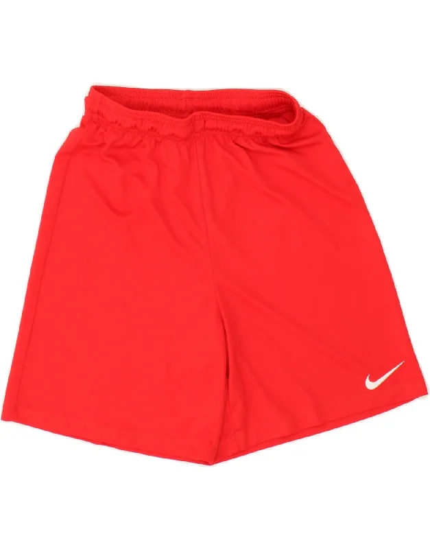 NIKE Boys Dri Fit Sport Shorts 13-14 Years XL Red Polyester