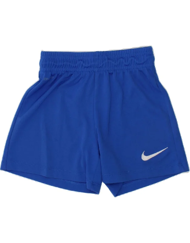 NIKE Boys Dri Fit Sport Shorts 6-7 Years XS Blue Polyester