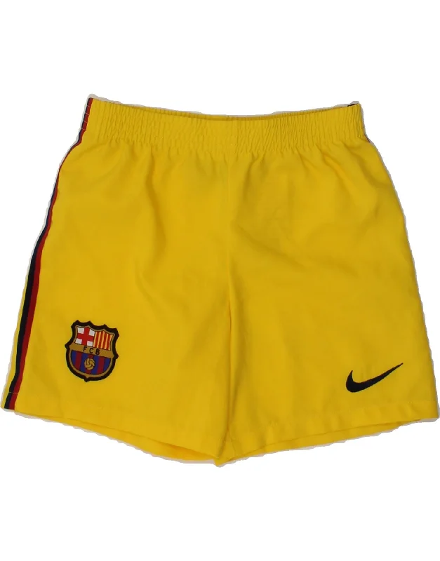 NIKE Boys FCB Sport Shorts 3-4 Years XS  Yellow Polyester