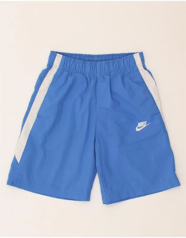 NIKE Boys Graphic Sport Shorts 12-13 Years Large Blue Colourblock