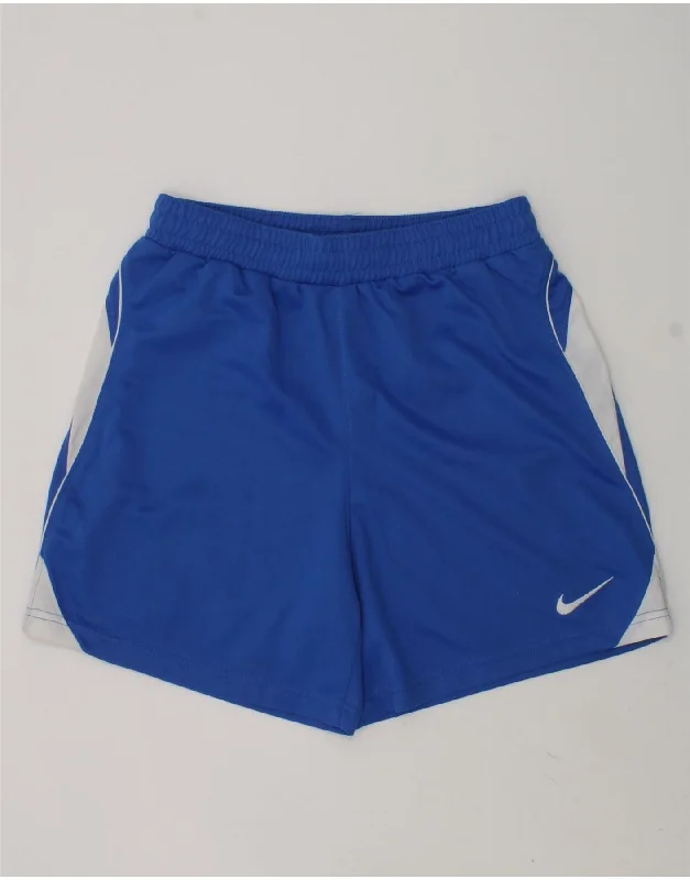 NIKE Boys Graphic Sport Shorts 12-13 Years Large Blue Colourblock