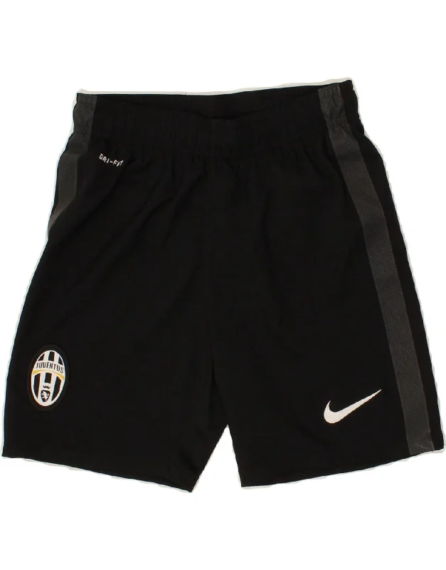 NIKE Boys Juventus Sport Shorts 8-9 Years Small Black Polyester