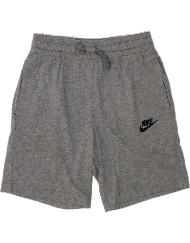 NIKE Boys Sport Shorts 10-11 Years Medium Grey Polyester