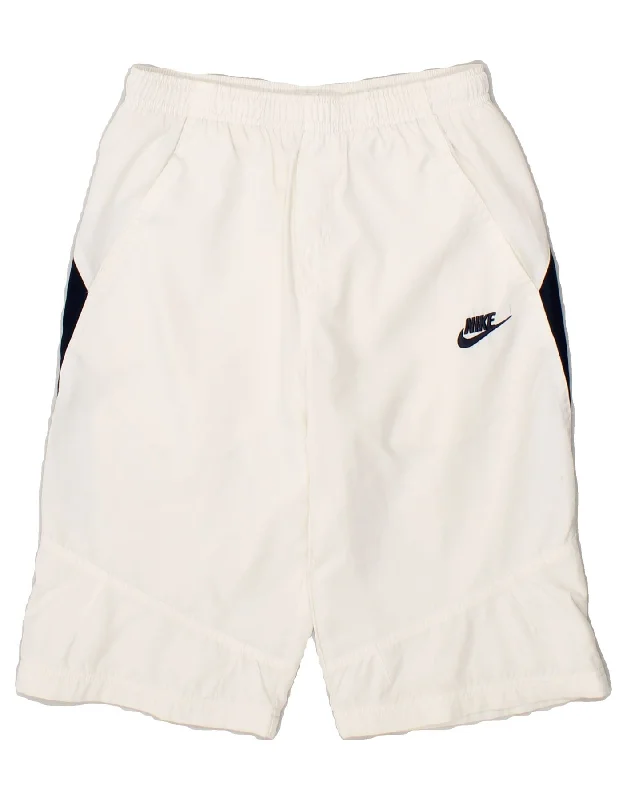 NIKE Boys Sport Shorts 10-11 Years Medium  White Colourblock Polyester