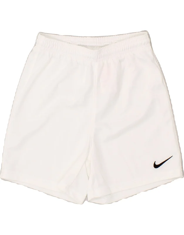 NIKE Boys Sport Shorts 10-11 Years Medium  White Polyester