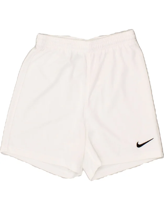 NIKE Boys Sport Shorts 10-11 Years Medium  White Polyester