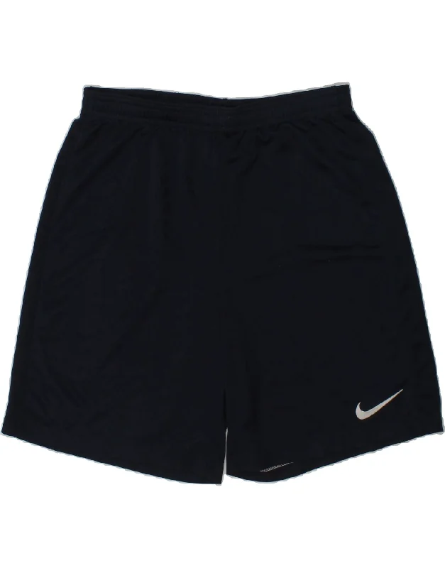 NIKE Boys Sport Shorts 12-13 Years Large Navy Blue Polyester