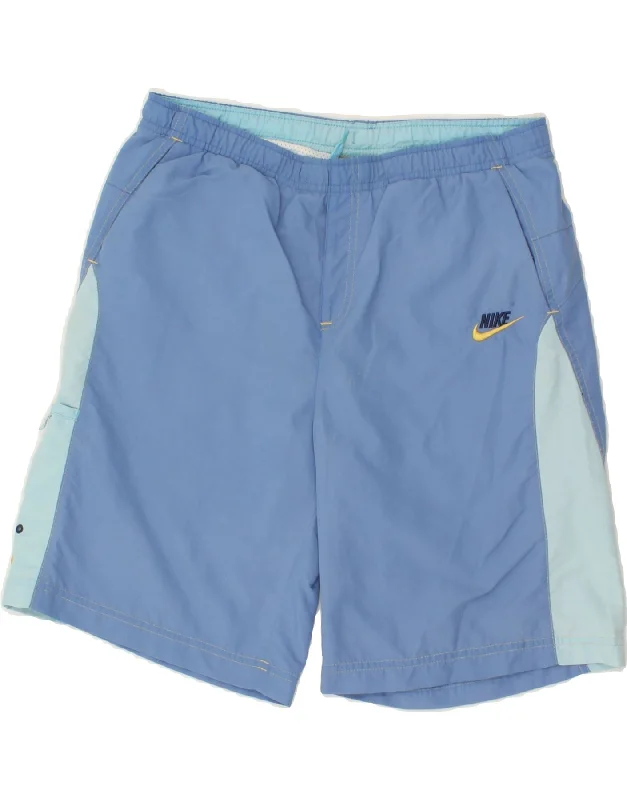 NIKE Boys Swimming Shorts 13-14 Years XL Blue Colourblock Nylon