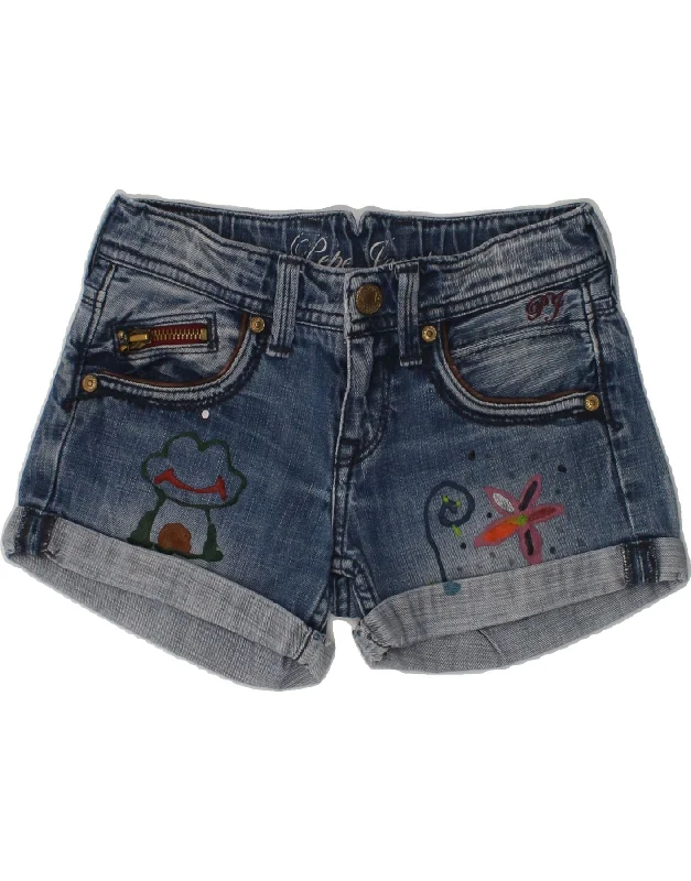 PEPE JEANS Girls Denim Shorts 5-6 Years W22 Blue