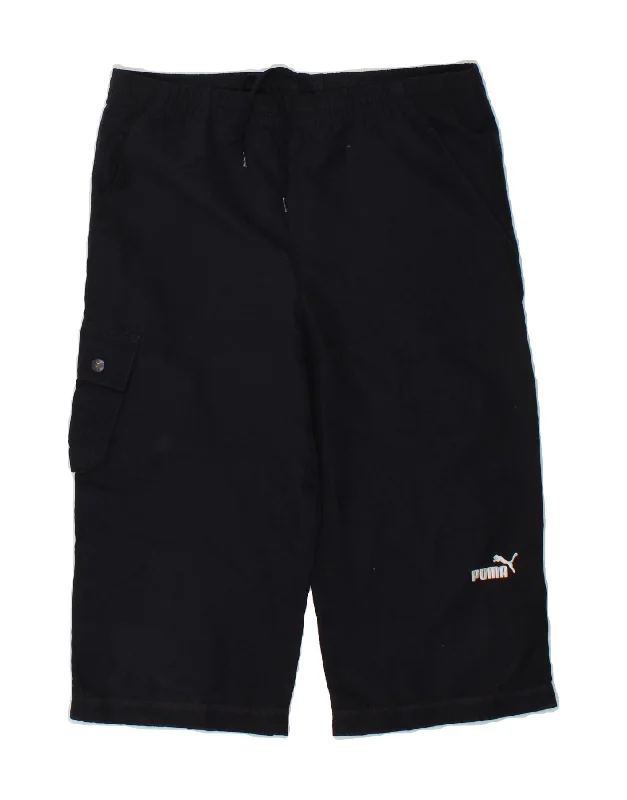 PUMA Boys Bermuda Sport Shorts 13-14 Years Navy Blue Polyester