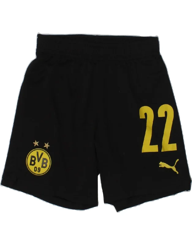 PUMA Boys BVB Dortmund Graphic Sport Shorts 9-10 Years Black Polyester