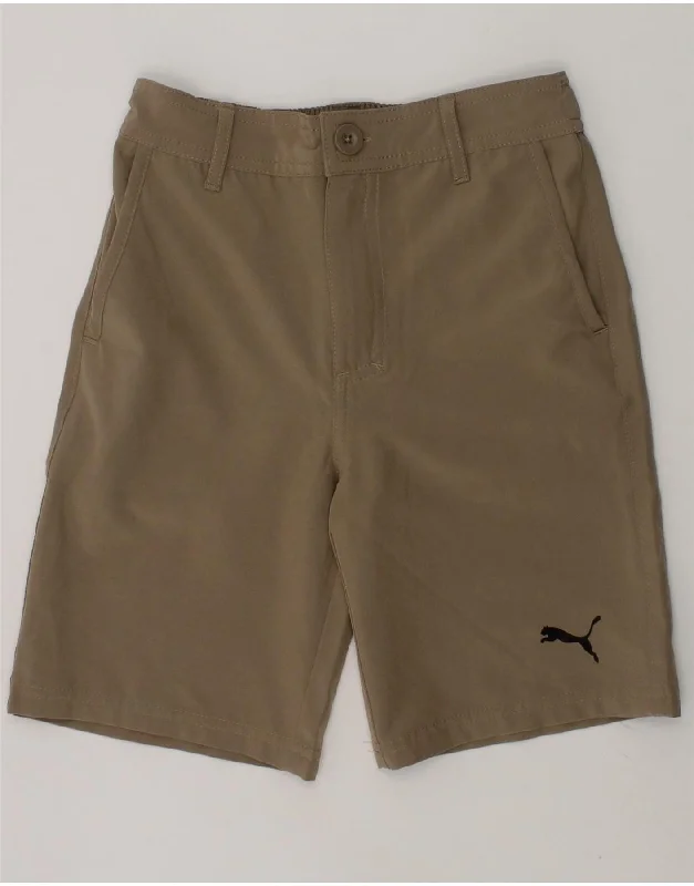 PUMA Boys Chino Shorts 6-7 Years W24  Brown Polyester