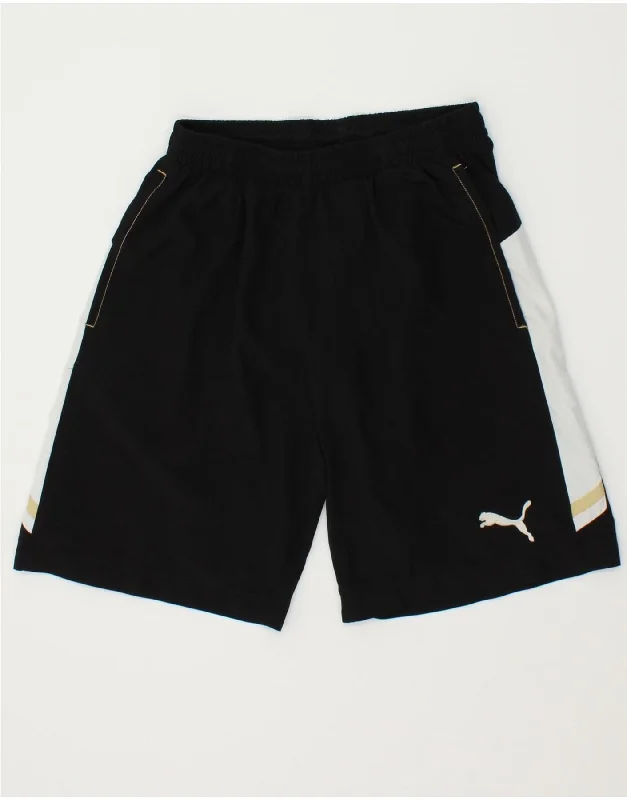 PUMA Boys Graphic Sport Shorts 11-12 Years Black Colourblock Polyester