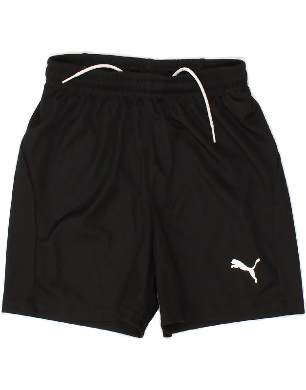 PUMA Boys Graphic Sport Shorts 11-12 Years Black Polyester