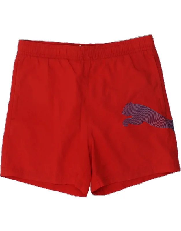 PUMA Boys Graphic Sport Shorts 11-12 Years Red Polyester