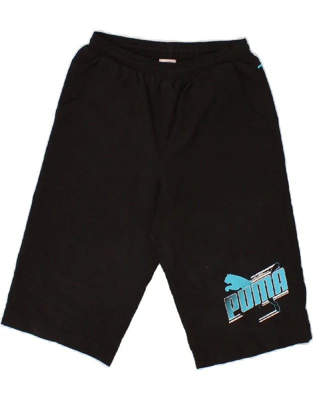 PUMA Boys Graphic Sport Shorts 13-14 Years Black Polyester