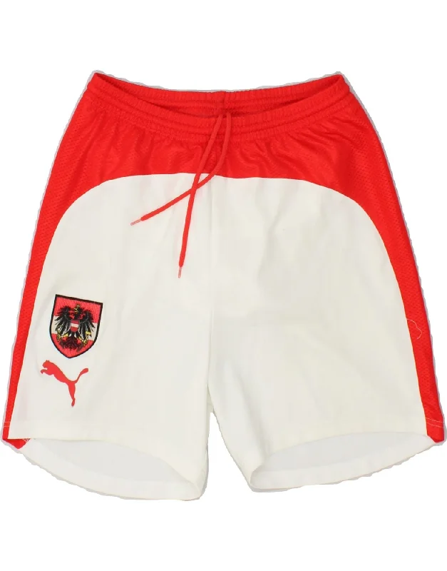 PUMA Boys Graphic Sport Shorts 13-14 Years XL White Colourblock Polyester