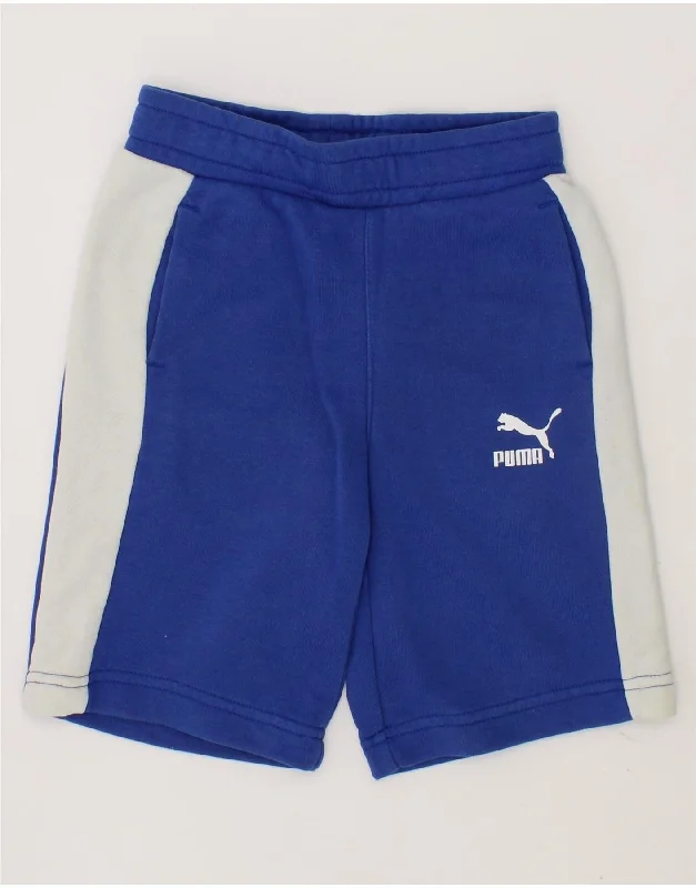 PUMA Boys Graphic Sport Shorts 4-5 Years Blue Colourblock