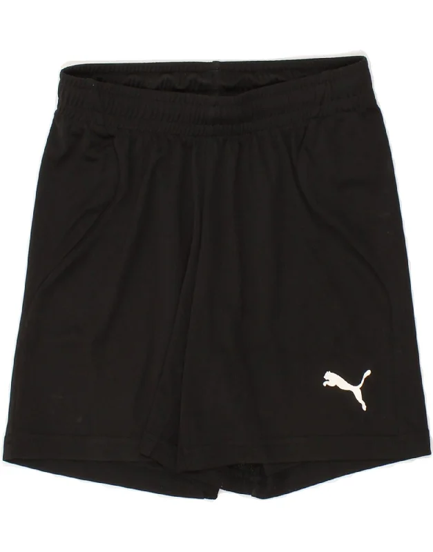 PUMA Boys Graphic Sport Shorts 9-10 Years Black Polyester