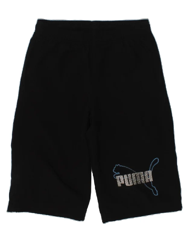 PUMA Boys Graphic Sport Shorts 9-10 Years Black Polyester