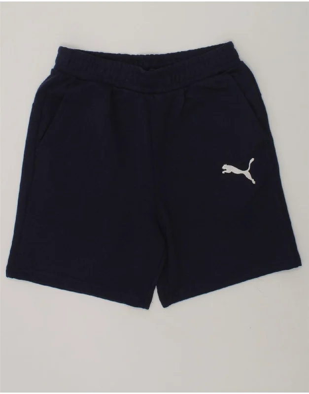 PUMA Boys Sport Shorts 13-14 Years Navy Blue Cotton