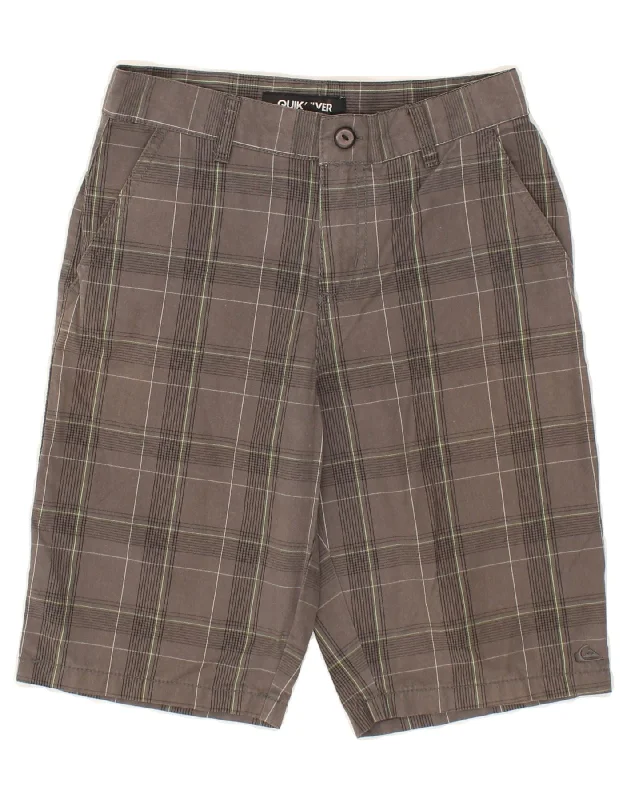 QUIKSILVER Boys Chino Shorts 11-12 Years W26  Grey Check Cotton