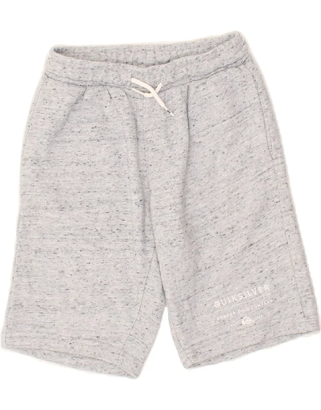 QUIKSILVER Boys Graphic Sport Shorts 11-12 Years Grey Flecked Cotton