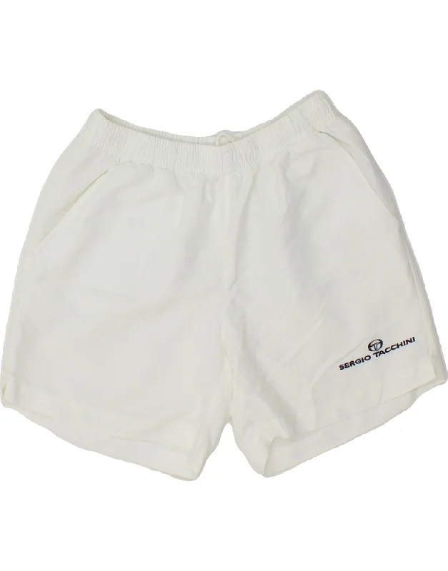 SERGIO TACCHINI Boys Sport Shorts 13-14 Years XL White Polyester