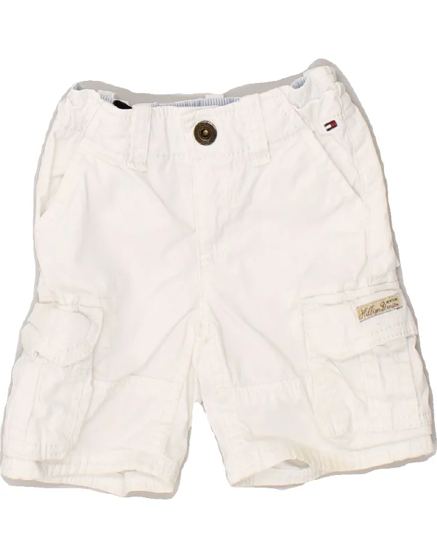 TOMMY HILFIGER Baby Boys Cargo Shorts 9-12 Months W18  White Cotton