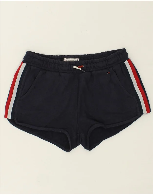 TOMMY HILFIGER Girls Sport Shorts 10-11 Years Navy Blue Cotton