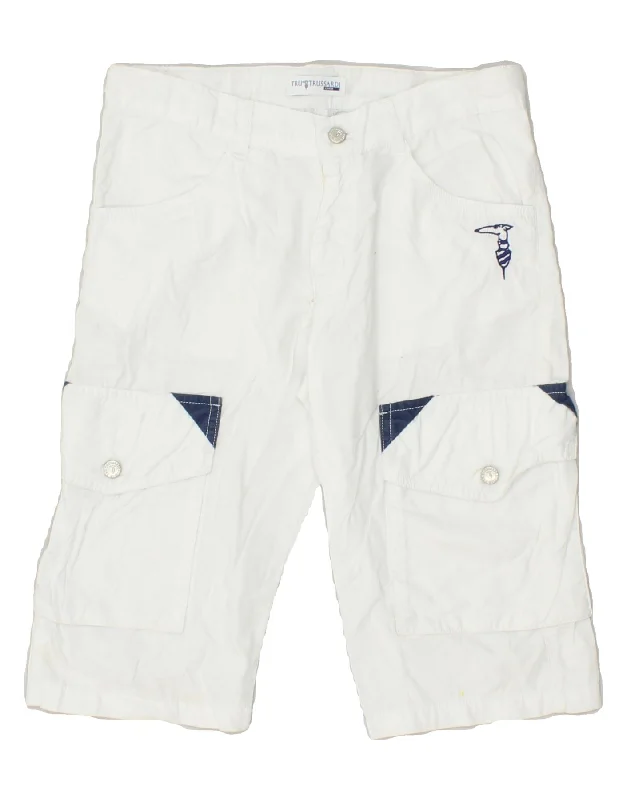 TRUSSARDI Boys Cargo Shorts 9-10 Years W26 White