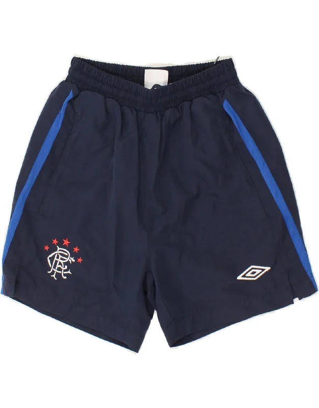 UMBRO Boys Graphic Sport Shorts 10-11 Years Navy Blue Polyester