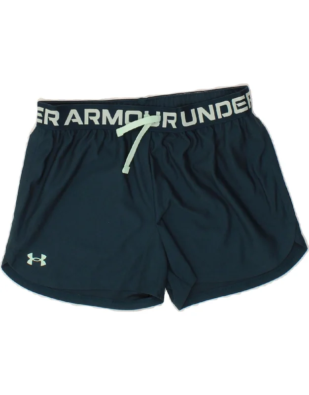 UNDER ARMOUR Boys Graphic Sport Shorts 11-12 Years Large Navy Blue