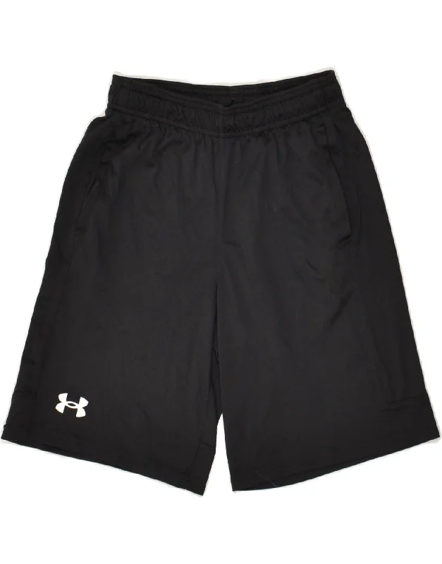 UNDER ARMOUR Boys Graphic Sport Shorts 9-10 Years Medium Black Polyester