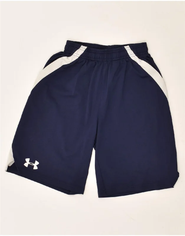 UNDER ARMOUR Boys Graphic Sport Shorts 9-10 Years Medium Navy Blue