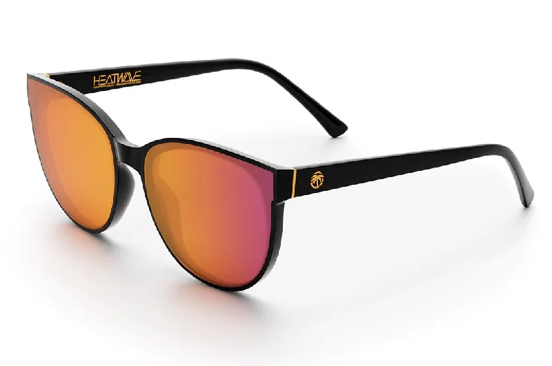 Carat Sunglasses - Black Frame  Rose Gold Polarized Lens